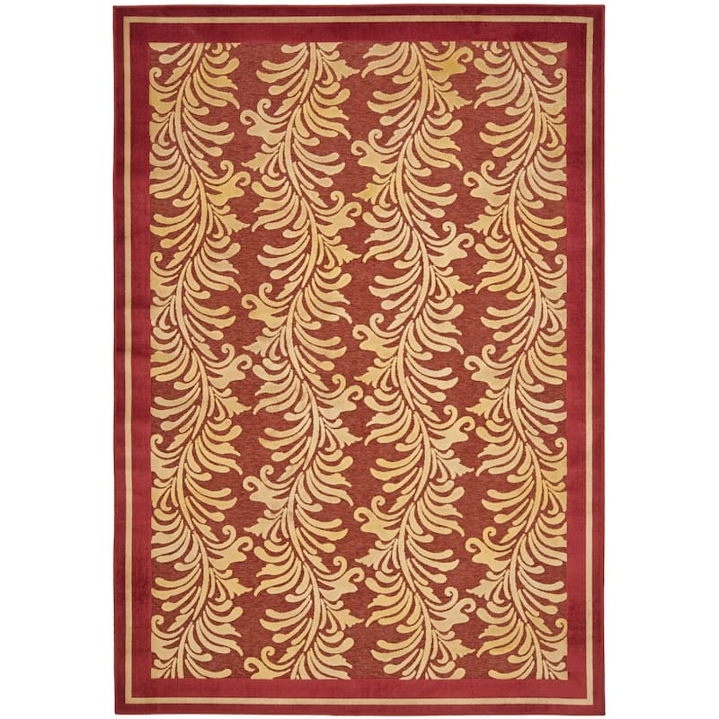 Martha Stewart by SAFAVIEH Handmade Plume Stripe Viscose Rug - 7'10" x 11'2" - Red