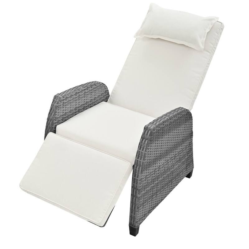 Outdoor Rattan Two person Adjustable Chairs With Coffee Table