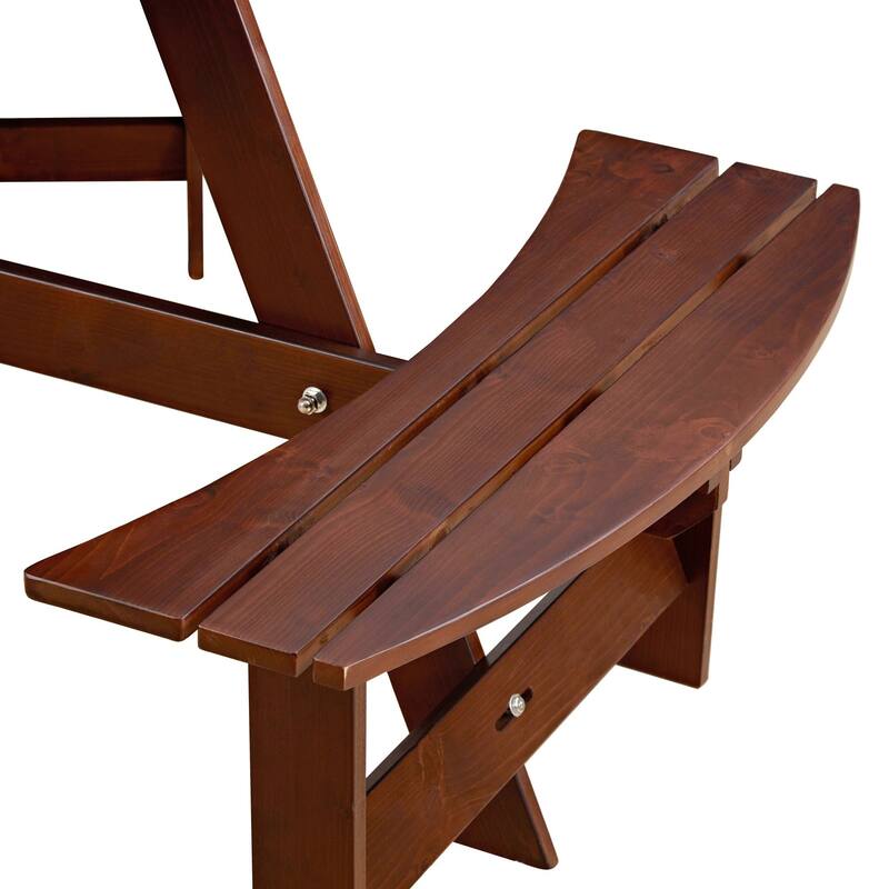 6-Person Round Outdoor Picnic Table with 3 Double Benches