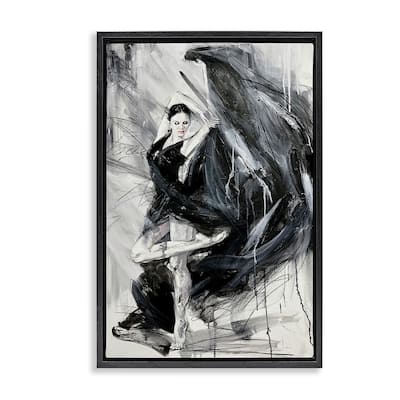Stupell Elegant Dancer Abstract Framed Floater Canvas Wall Art Design By Lucille Lee