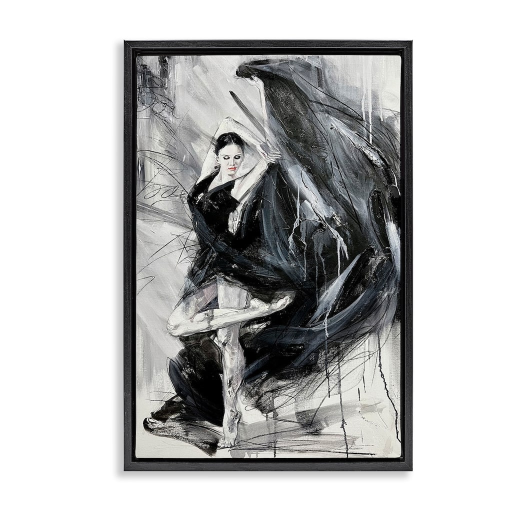 Stupell Elegant Dancer Abstract Framed Floater Canvas Wall Art Design By Lucille Lee
