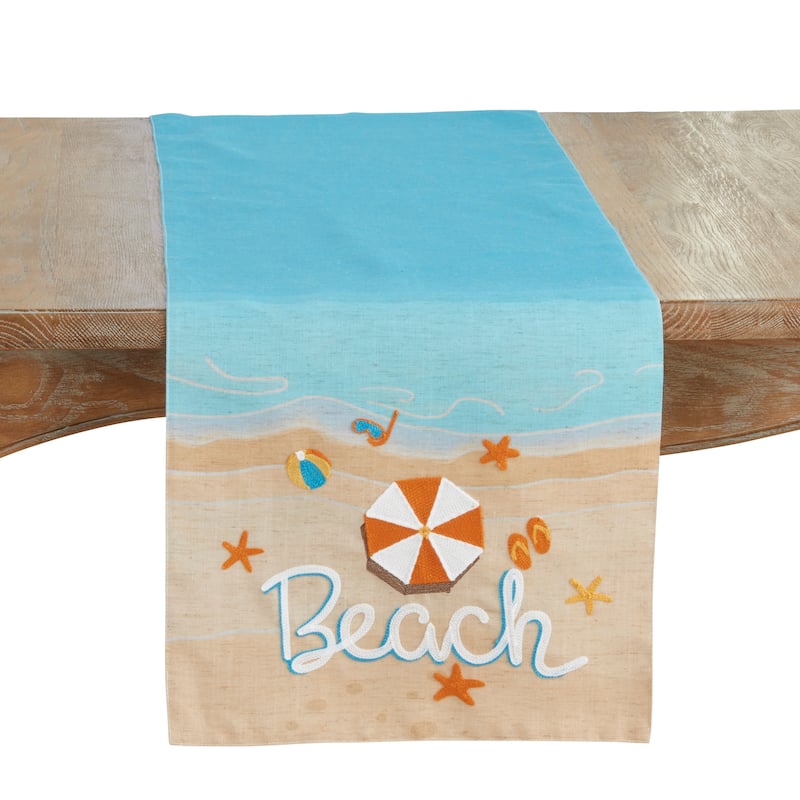 Linen Blend Beach Table Runner - 16"x70" - Multi - 16"x70"