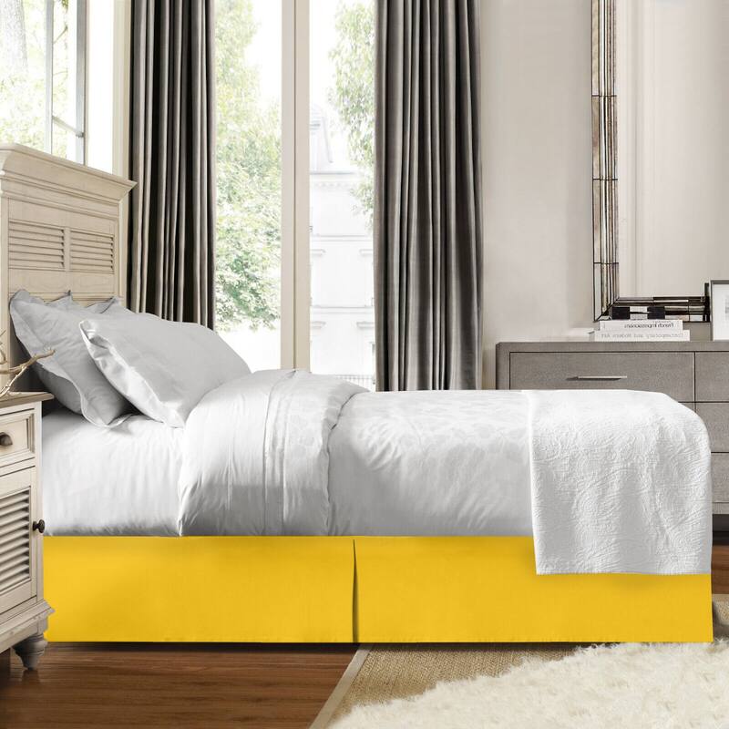Luxury Microfiber Pleated Bed Skirt 14 Inch Drop Queen Size