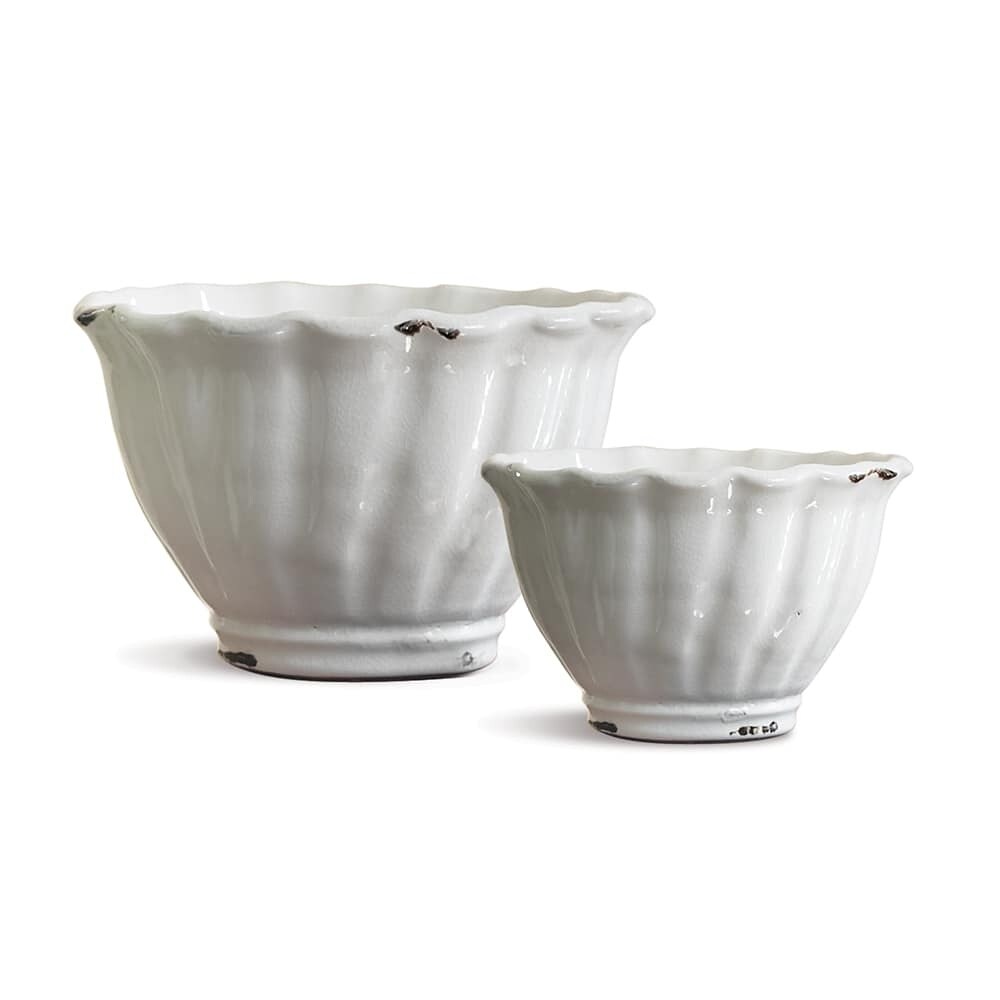 Napa Home And Garden F5044 Tuscany Two Piece Ceramic Indoor Planter Set White Overstock 23098871