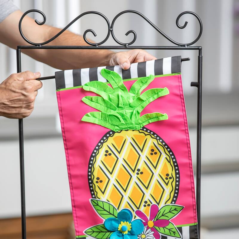 Potted Plant Garden Flag Stand