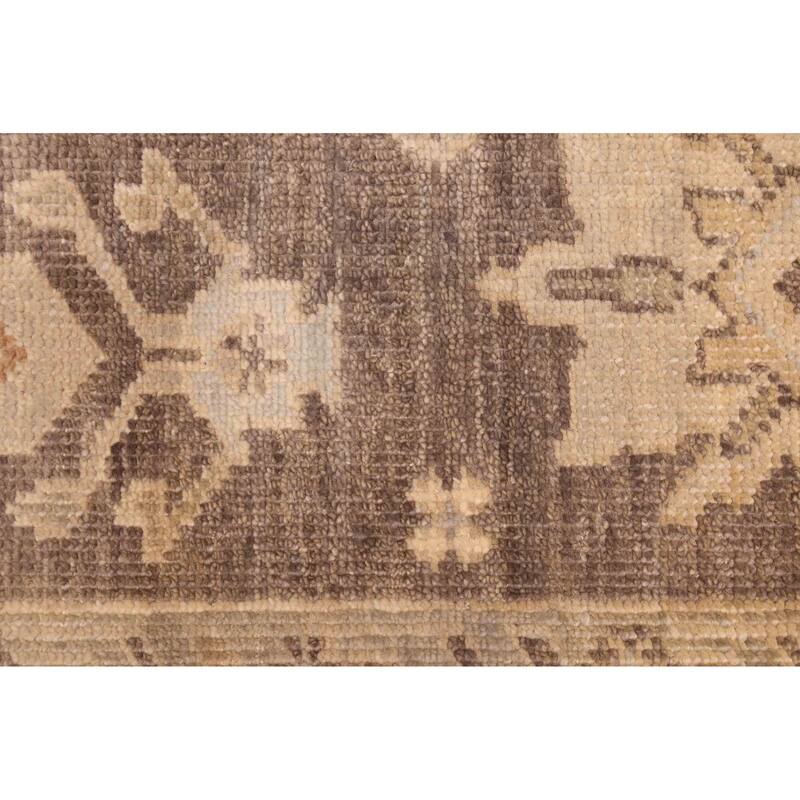 ECARPETGALLERY Hand-knotted Kavya Oushak Dark Grey, Taupe Wool Rug - 9'0 x 11'11