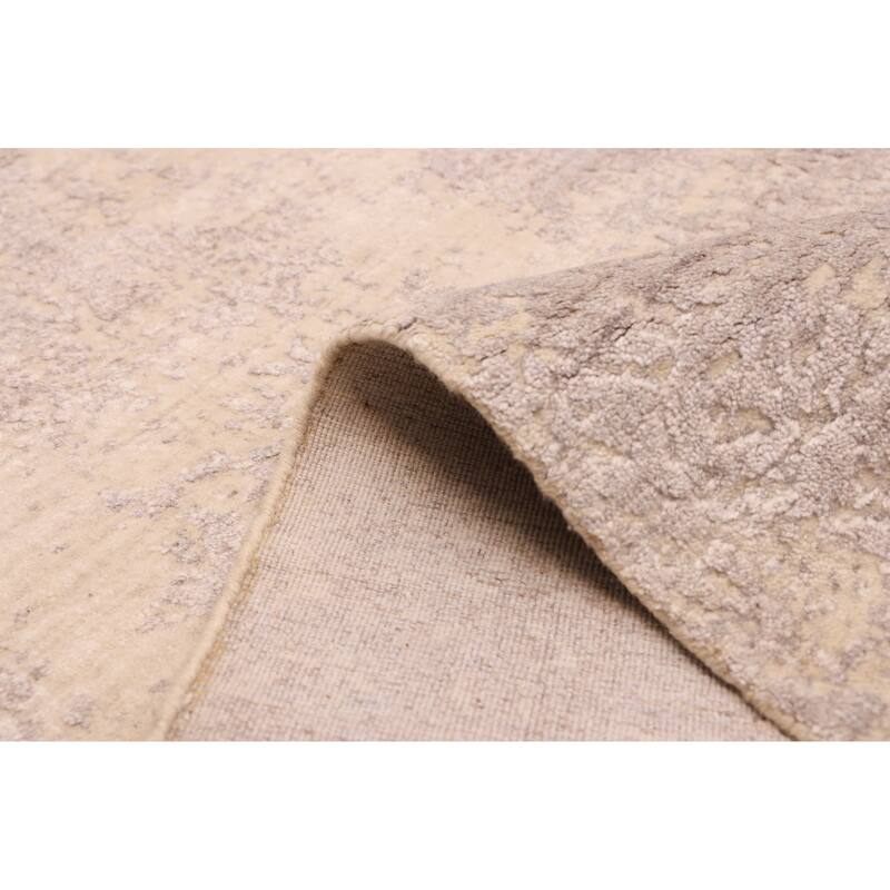 ECARPETGALLERY Hand Loomed Elysian Taupe Wool Rug - 8'2 x 10'0