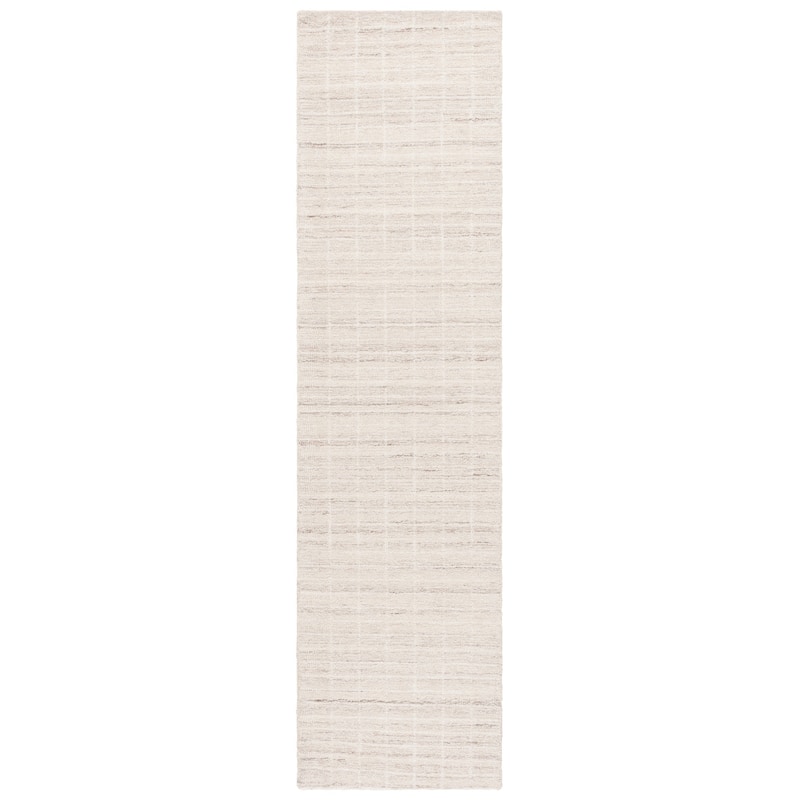 SAFAVIEH Handmade Ebony Peigi Contemporary Wool Rug - 2'3" x 9' Runner - Ivory/Beige - Runner