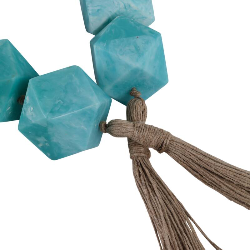 Resin Decorative Bead Coastal Style Tassel Detail Home Decor - 2" Blue - 45" x 2" x 2"