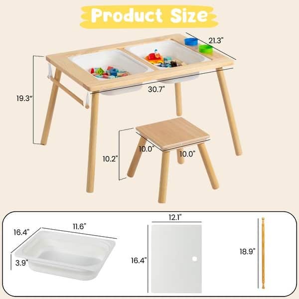 Kids Desk and Chair Set with Dual Storage Boxes