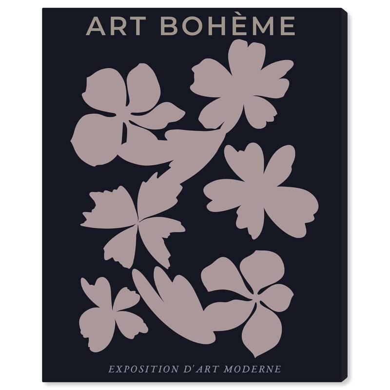 Wynwood Studio Canvas Floral and Botanical Noir Boheme Petals II Black and Eggshell Modern & Contemporary Wall Art Canvas Print