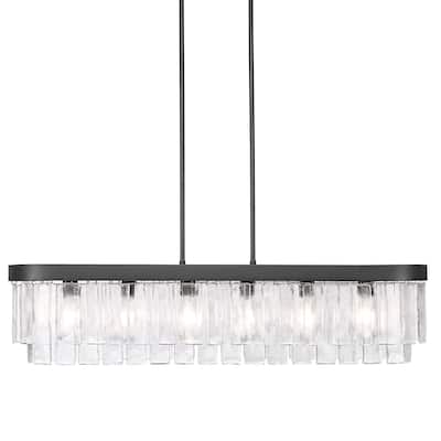 Golden Lighting 1768-LP HWG Ciara 6 Light 42" Wide Linear Pendant