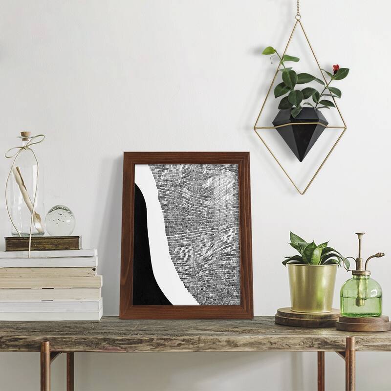 Black & White Abstract I -Framed Print w/glass-Cherry Red