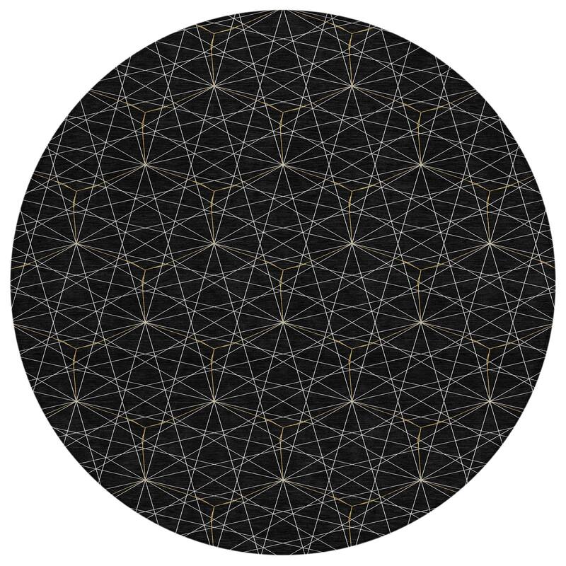 Machine Washable Indoor/ Outdoor Mosaic Geo Chantille Rug