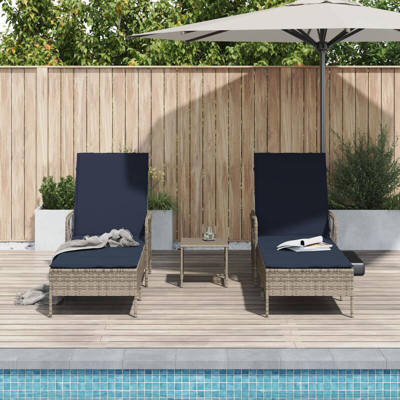 Adjustable Sun Lounger - 61.8 x 21.7 x 36.2 in
