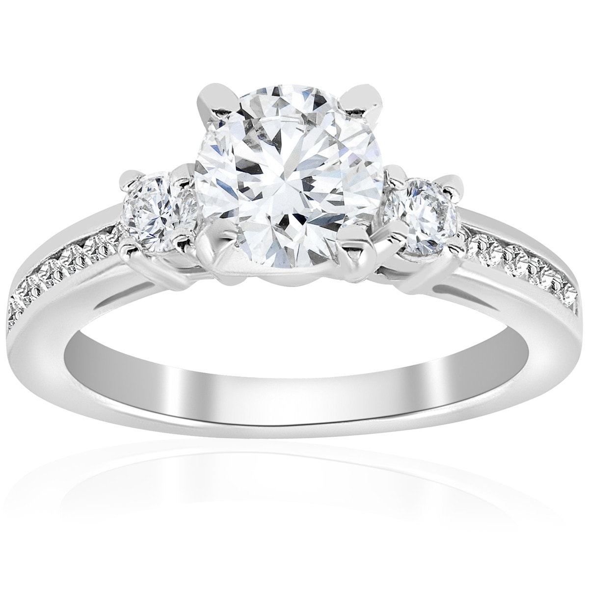 Bliss Diamond 1 ct Diamond Engagement Ring 3-Stone White Gold