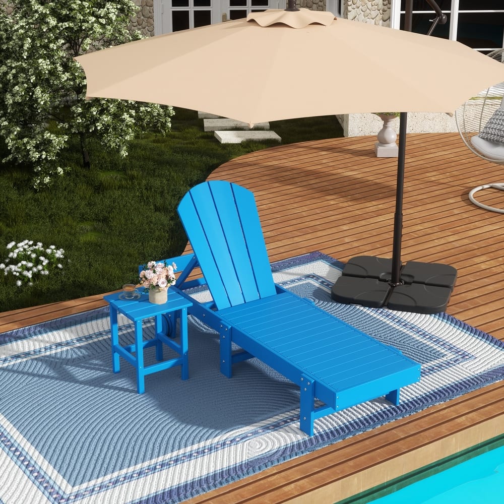 Laguna Hdpe All Weather Outdoor Patio Pool Reclining Armless Chaise Lounge (2-Piece Set)