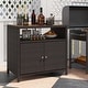 preview thumbnail 7 of 18, Costway Patio Rattan Storage Cabinet with Acacia Wood Countertop Open - See Details