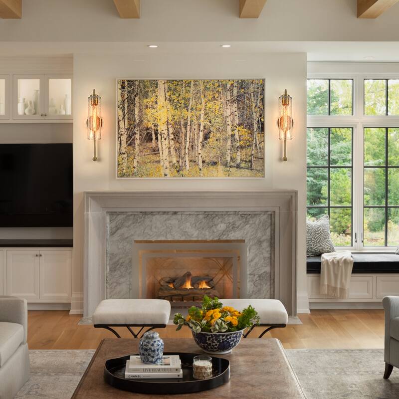 19.53" Single Wall Sconce with Glass Cylinder Shade - W3.54"