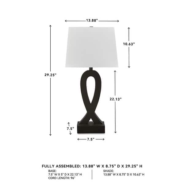 Signature Design by Ashley Markellton Black Table Lamp (Set of 2) - 14"W x 9"D x 29"H