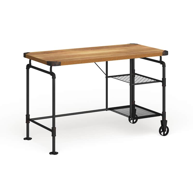 Wini Industrial Black 47-inch Metal Computer Desk by Furniture of America - Antique Black