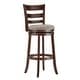 preview thumbnail 37 of 43, Verona Linen Ladder Back Swivel Bar Stool by iNSPIRE Q Classic Cherry-Grey