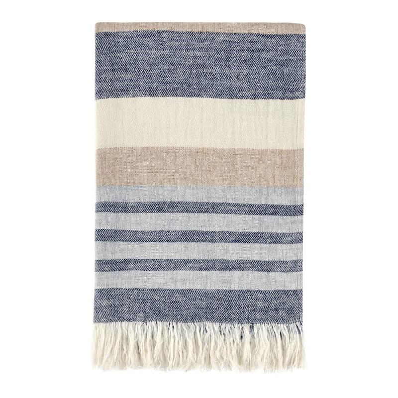 Villa by Classic Home Crawford 100% Belgian Linen 50x70 Throw Blanket