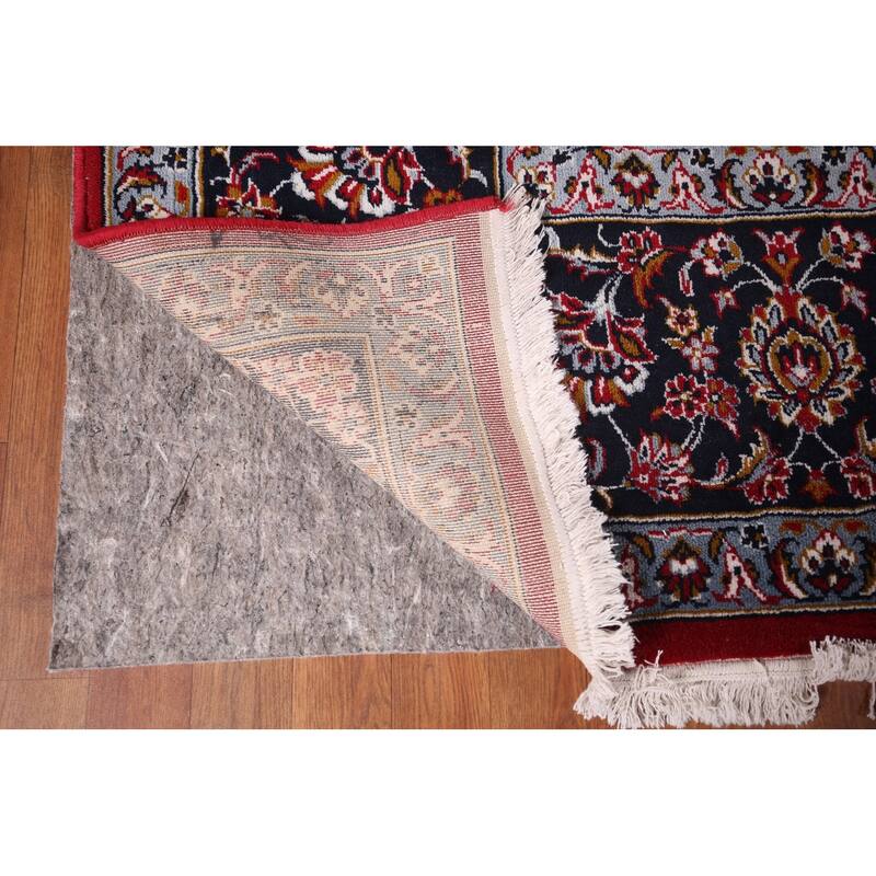 Floral Red Kashan Turkish Rug Dining Room Machine-Made Carpet - 9'7" x 12'9"