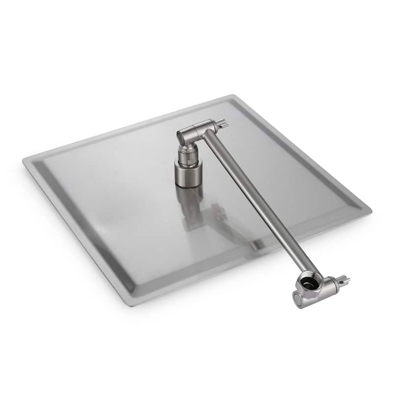 Topcraft 10-Inch Rain Showerhead with Shower Arm - Brushed Nickel