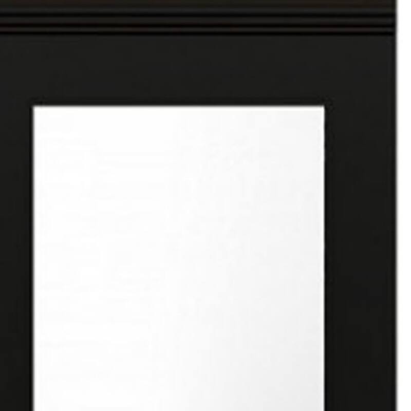 HomeRoots 71" Black Wood Mirrored Two Door Combo Dresser