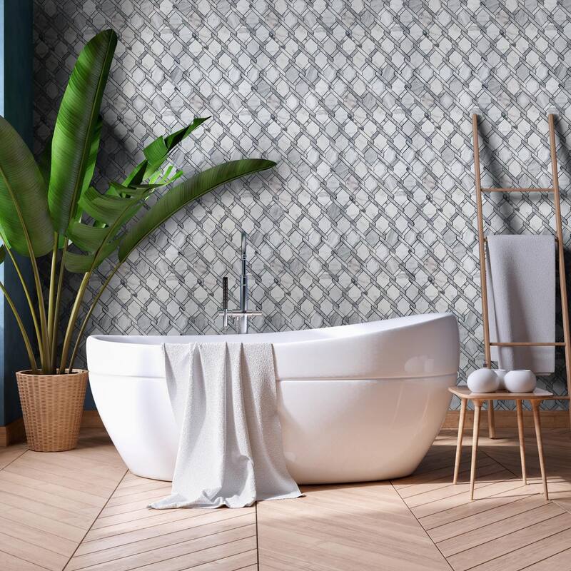 The Tile Life Santorini Rope 2x3 Carrara Marble Backsplash Wall Tile
