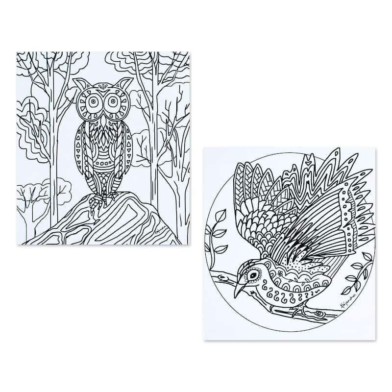 Novica Handmade Bird Enchantment Coloring Postcards (Pair)