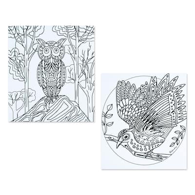 Novica Handmade Bird Enchantment Coloring Postcards (Pair)
