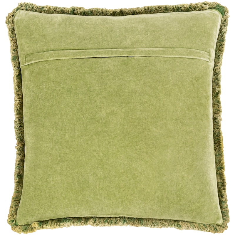 Surya Wasco Cotton Velvet Fringe 18-inch Throw Pillow
