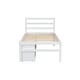 preview thumbnail 3 of 43, Twin Size Wood Platform Bed with Removable Shelves, 2-Storage Drawers, White