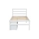 preview thumbnail 3 of 13, White Twin Size Wood Platform Bed with Removable Storage Shelves, 2 Built-in Storage Drawers