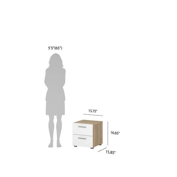 dimension image slide 0 of 6, Porch & Den Angus Foiled 2-drawer Nightstand