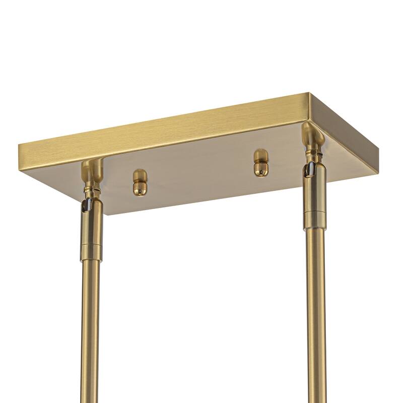 Modern 3-Light Linear Pendant Light with Clear Glass Lampshades - Dia.42.13-in