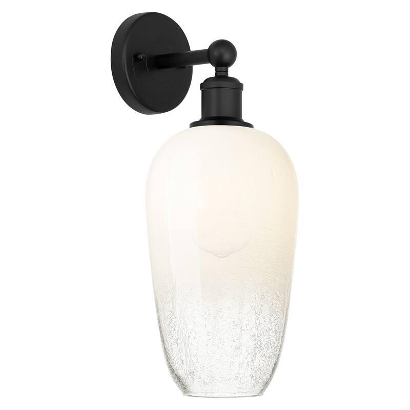 Innovations Lighting 616-1W-18-7 Brookhaven Flute Sconce Brookhaven - Matte Black / Opal