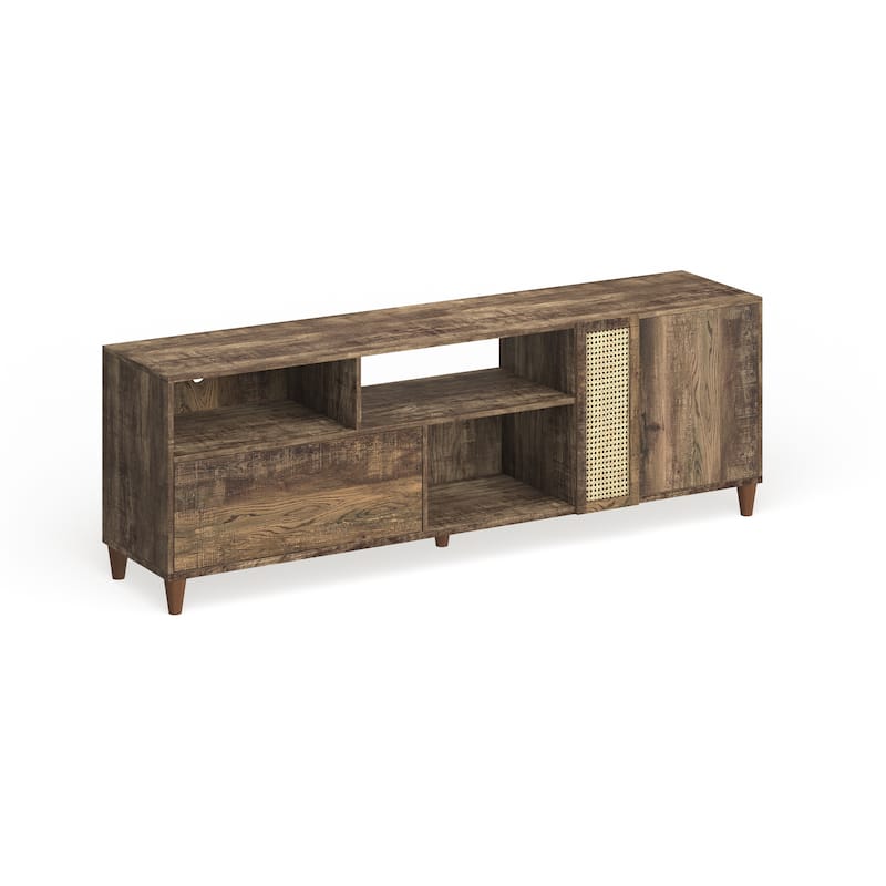 Santee Mid-Century Modern 70-inch TV Stand with Drawer by Furniture of America - Reclaimed Oak
