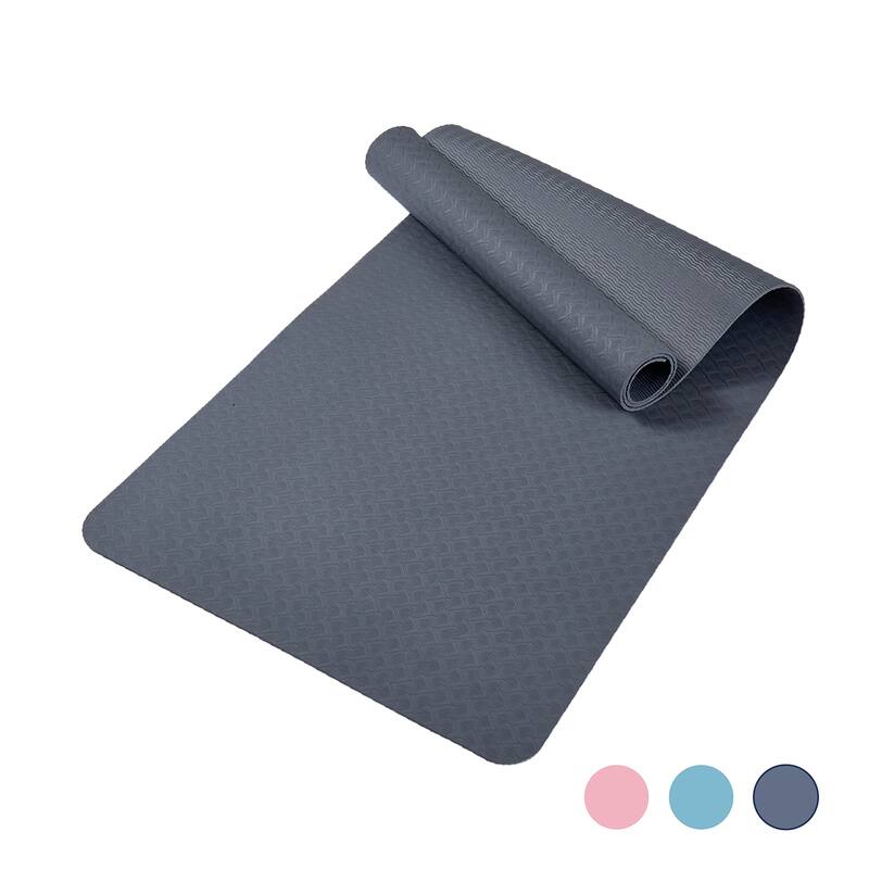 72"x24", Premium TPE Yoga Mat, Non-Slip Design for Fitness - Grey