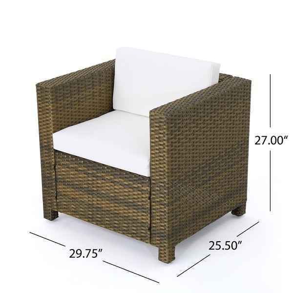 dimension image slide 6 of 11, Puerta Outdoor 4-piece Patio Chat Set by Christopher Knight Home