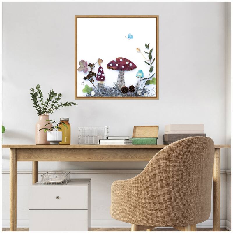 Kate and Laurel Mushroom No. 1 by Madeline Jeppesen Framed Canvas Wall Art Print