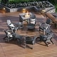 preview thumbnail 26 of 156, Aderson Outdoor Poly Adirondack Chair With Ottoman And Side Table 12-Piece Set