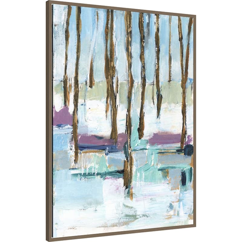Pastel Forest II by Ethan Harper Framed Canvas Wall Art Print - Sylvie Dark Gold