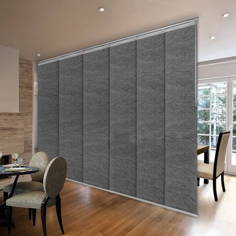 InStyleDesign Brindle Graphite 3 to 6 Panel Single Rail Panel Track Room Divider, Panel width 23.5"