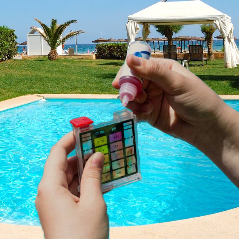 6-Way Test Kit with Testing Block and Case for Swimming Pools and Spas