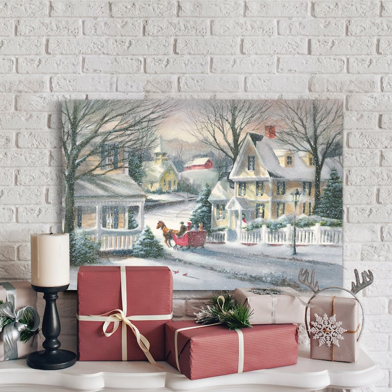 Moonlit Skaters-Premium Gallery Wrapped Canvas - Ready to Hang