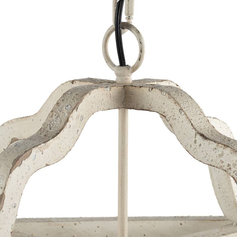 Rustic Wooden Chandelier Lighting, 4-Light Pendant Ceiling Lighting Fixture, Hanging Pendant Light Fixture for Dinging Room