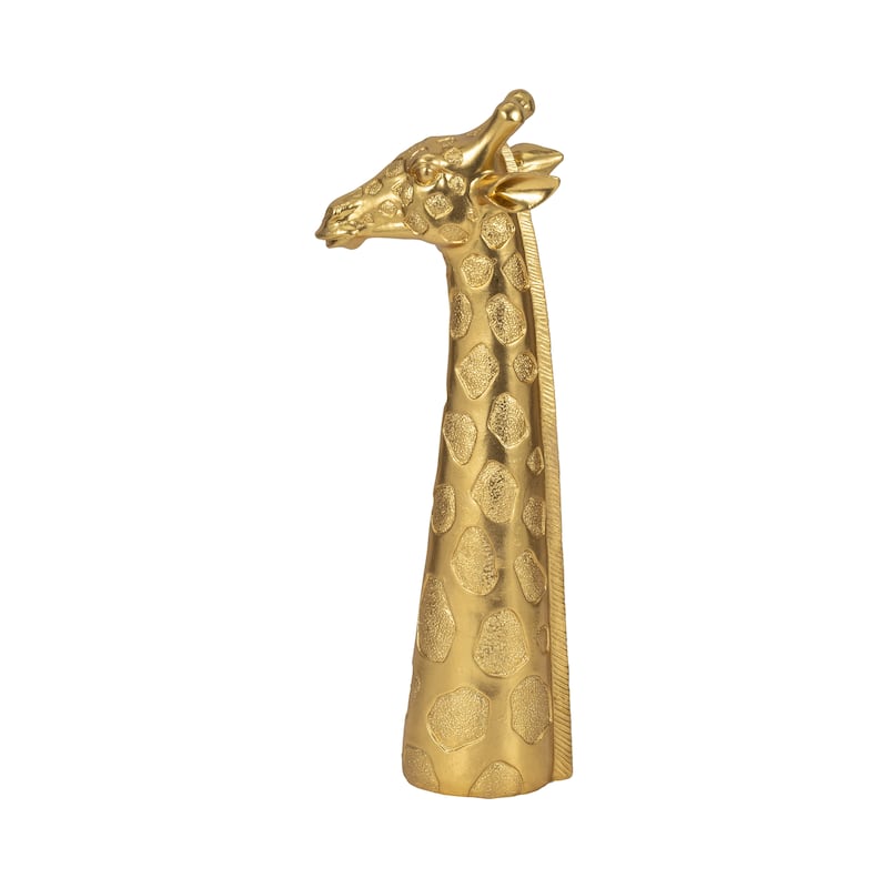 Resin Modern Giraffe Head Figurine Decor - Gold